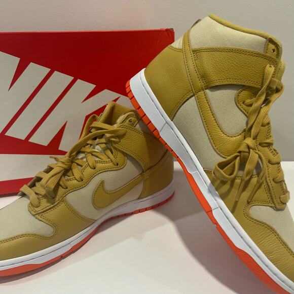 NWB Nike Dunk High Retro Premium Gold/Wheat Unisex 12 men\'s 13.5 women\'s main image 6